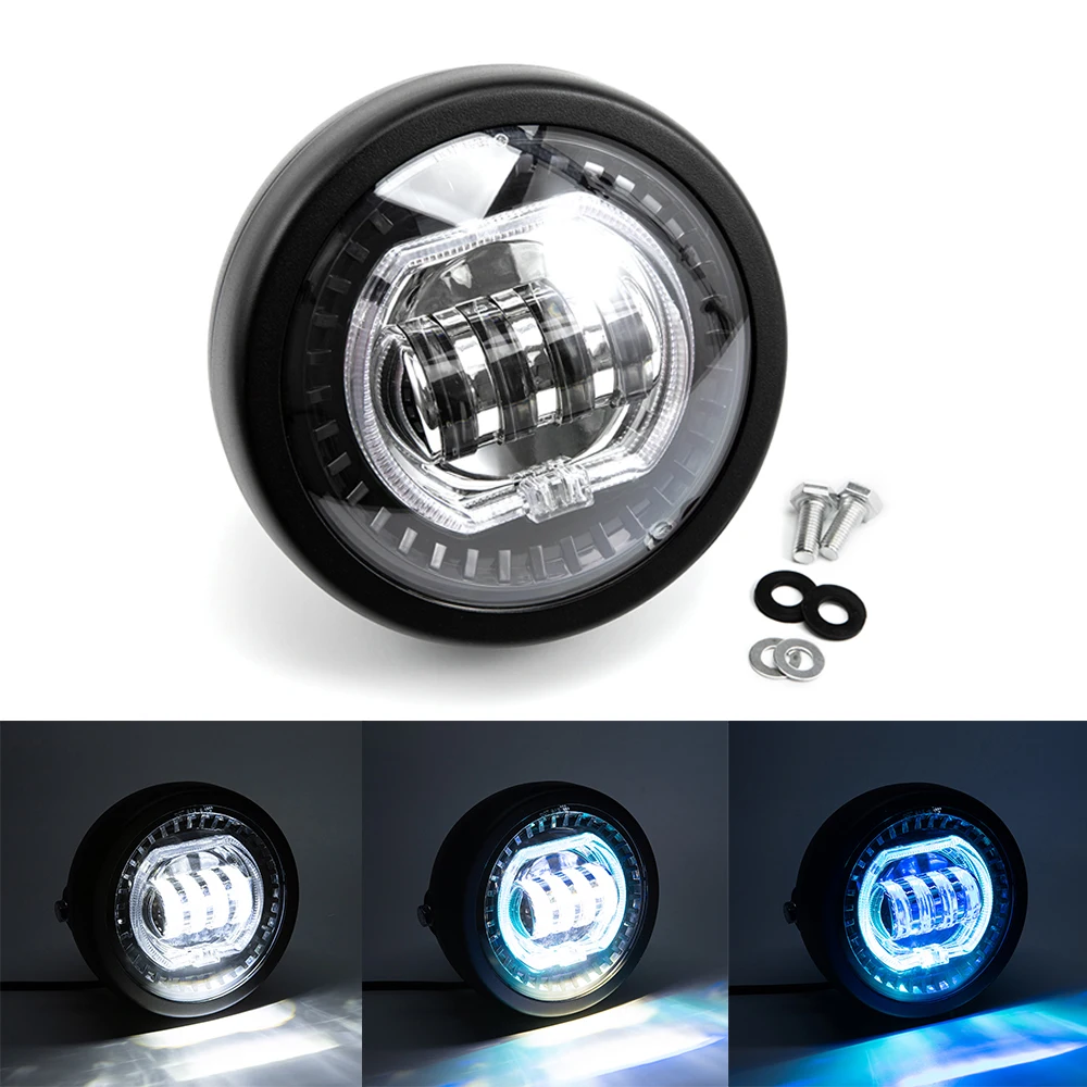 

For Harley Sportster Cafe Racer Bobber Honda CB400 Yamaha Suzuki Motorcycle 6.5 Inch Led Headlight Universal Round Head Light