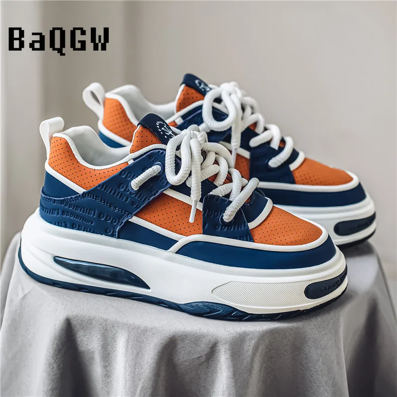 New Fashion Color Block Sneakers Men Original Designer Skateboard Shoes Hip Hop Streetwear Men's Shoes Comfort Platform Sneakers