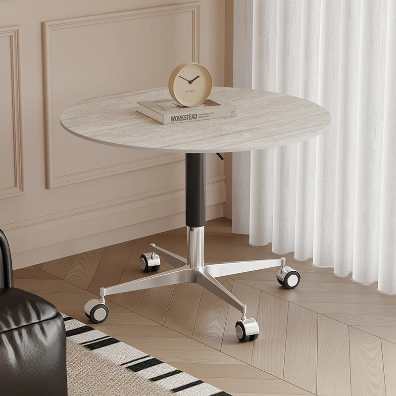 Mesas De centro redondas con tapa elevable, mesas De centro pequeñas multifunción Wabi Sabi, Mesa De Centro ajustable rústica, muebles elevables