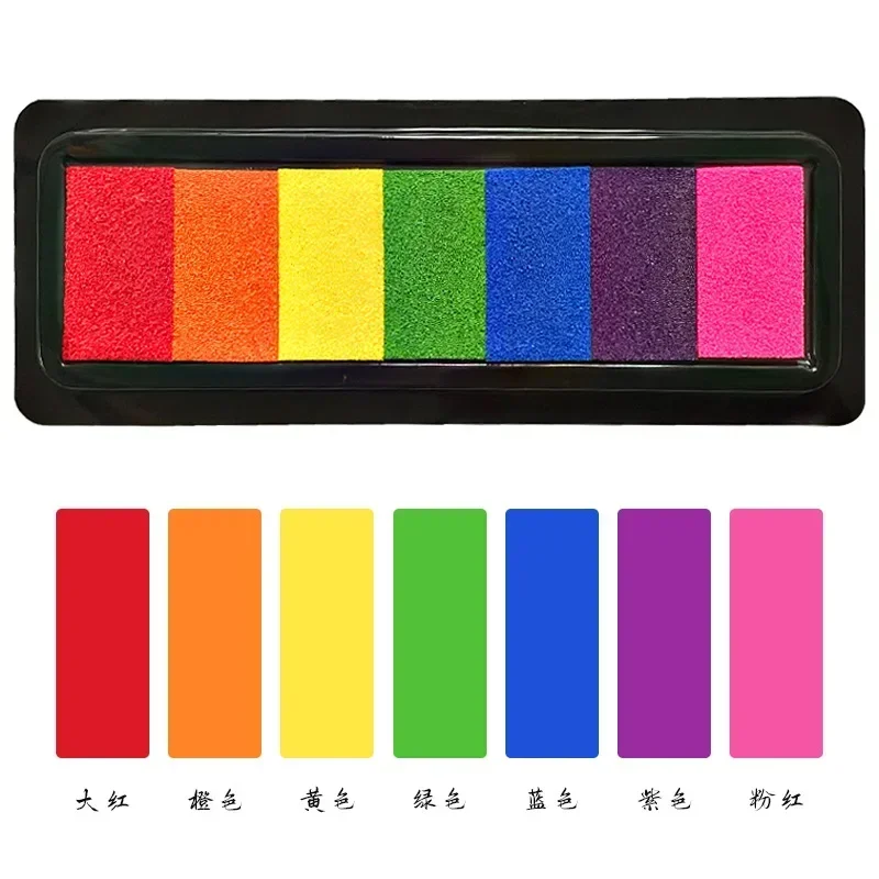 Kindergarten Creative Palm Finger Paint Ink Pad Diy Printing Station 7 Colours Kids Graffiti Finger Stamp Pad Stamp Drawing Toys