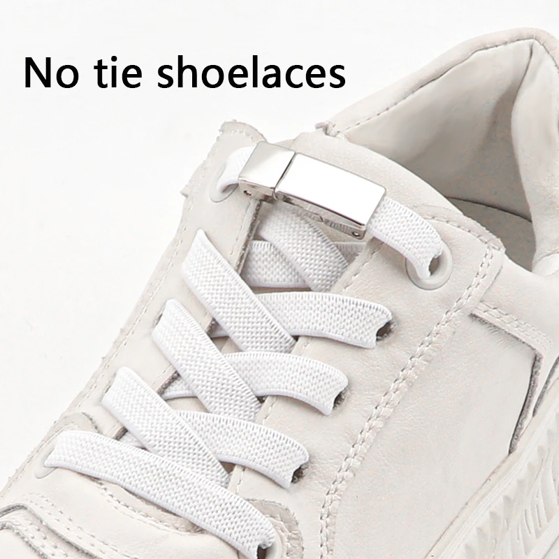 New Magnetic Lock Shoe laces without ties Elastic Laces Sneakers 8MM Flats No Tie Shoelaces Kids Adult Running Tennis Shoelace