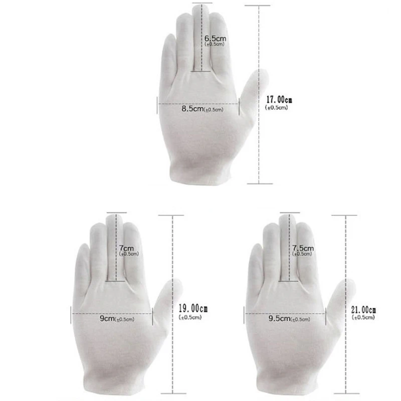 1Pair White Cotton Gloves Thickened Stretchable LiningThickened Jewelry Glove Labor Gloves Etiquette Gloves Driving Gloves