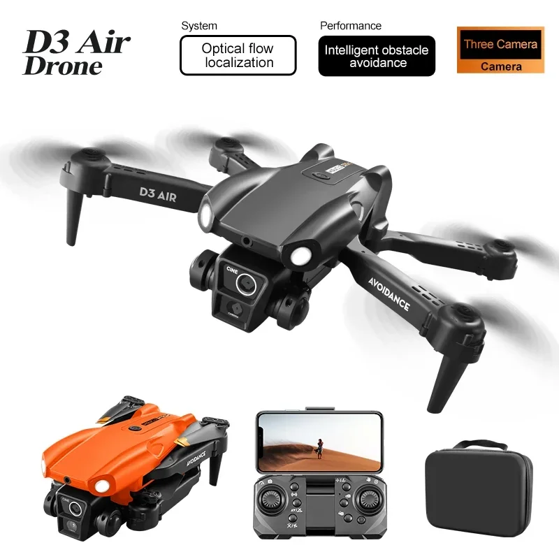 2024 D3 Drone Professionnel 8K Dual Camera FPV Lift Obstacle Avoidance Aerial Photography Brushless Optical Flow Dron Toys Gift