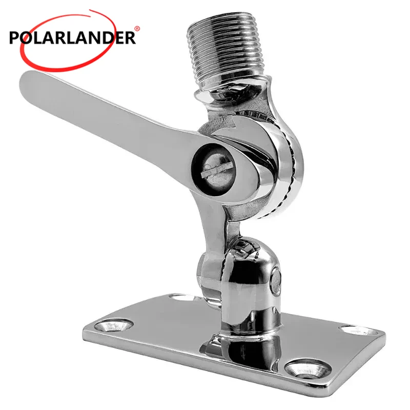 Dual Axis Adjustable Base Rustproof  Aerial Stainless Marine 316 Steel Antenna  Marine Hardware Aerial Yacht Antenna Base Mount