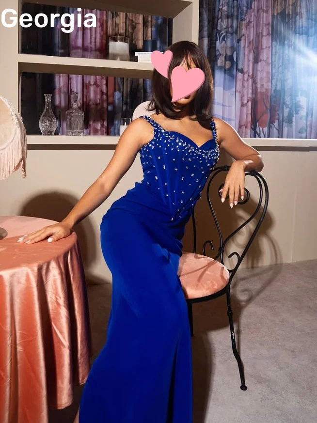 Luxury Evening Dresses Mermaid Sweetheart Customize Formal Dresses Floor-Length Beadings Zipper Up Sleeveless Wedding Party Dres