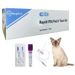 MongGoQ 5/10-Packed Feline Leukemia, Auxiliary Diagnostic, Healthy Rapid Testing Kit for Cats FIV/FeLV-5/10