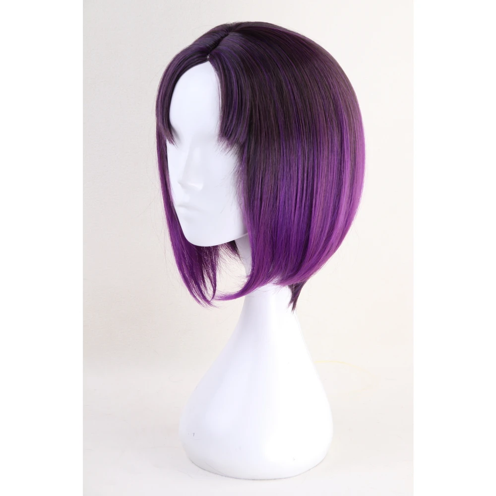 Perruque Cosplay courte violette ombrée – Kobayashi, Anime Dragon Maid Elma, perruque secouante du Dragon pour femmes
