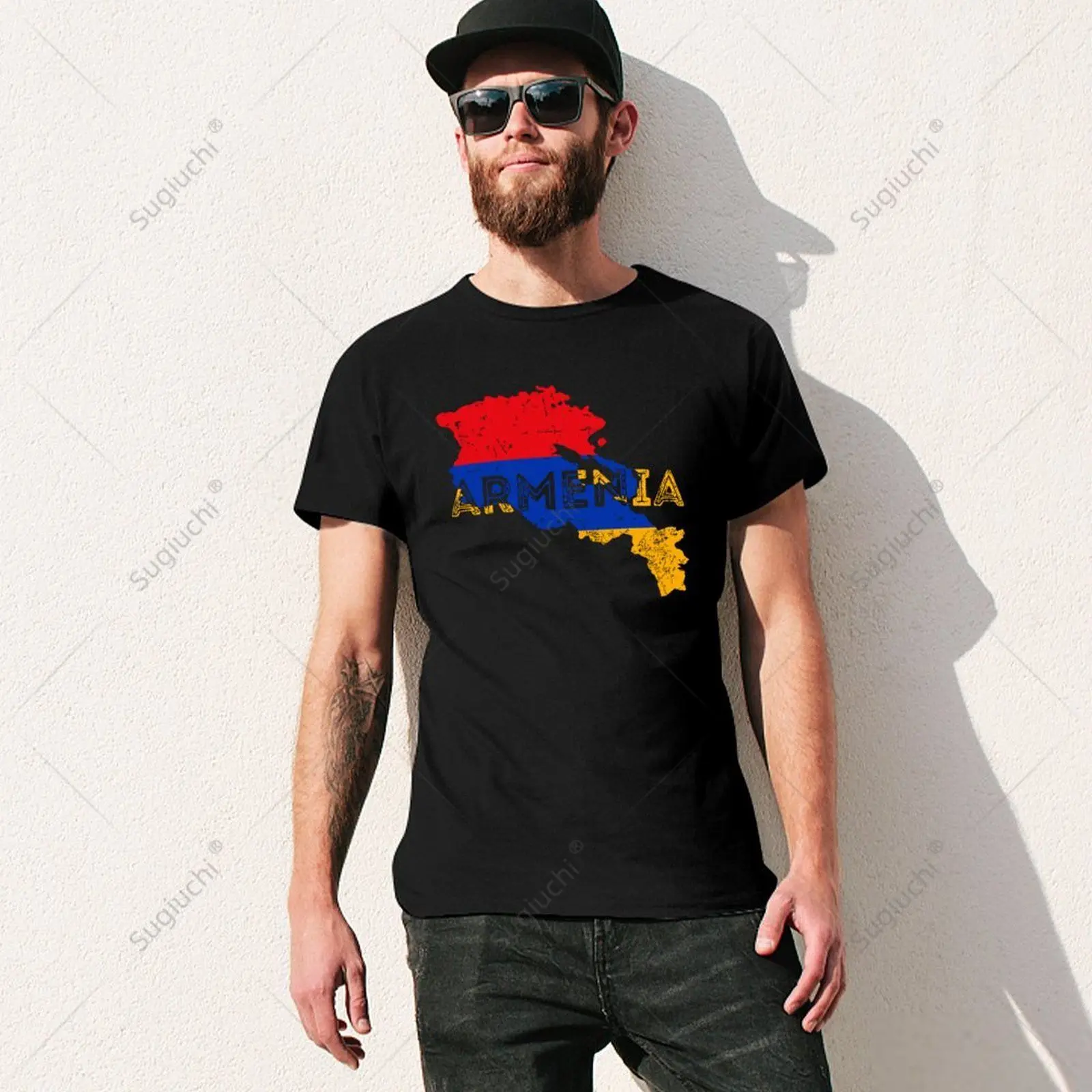 Unisex Men Armenian Map And Flag Souvenir Distressed Armenia Tshirt Tees T Shirts Women Boys 100% Cotton T-Shirt