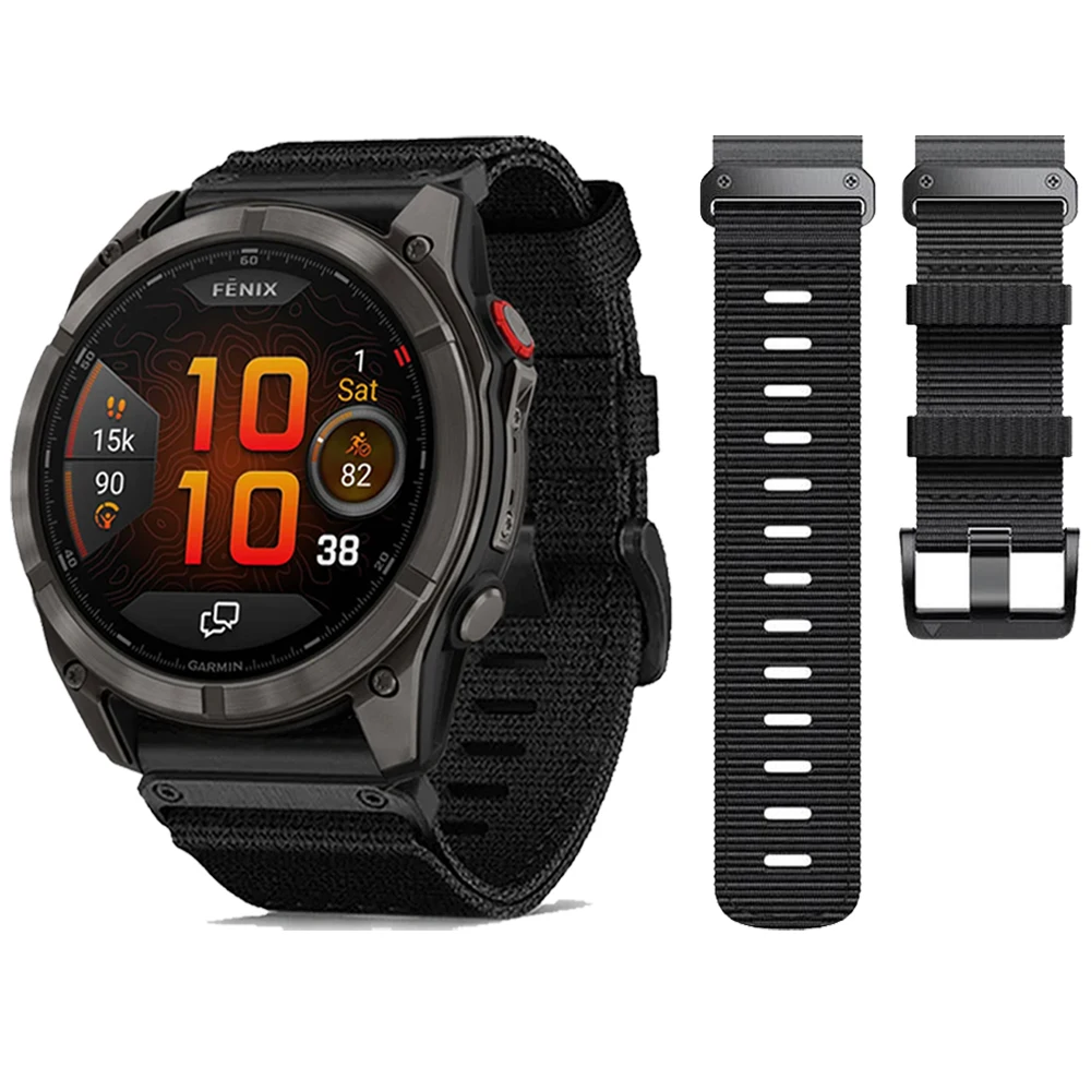 QuickFit 26 22 mm Nylonarmband für Garmin Fenix 8 Pro E 7 7X 6 6X 5 5X Woven Band für Tactix 8/Quatix 8/Epix Pro/Enduro 3 Armband