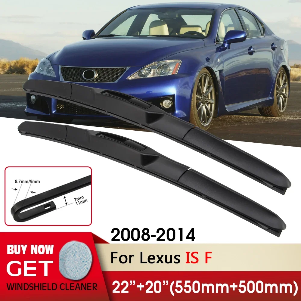 

RHD & LHD Front Car Wiper Blade 22"+20" For Lexus IS F IS-F 20R 2008-2014 Fit U Hook Arm Windshield Windscreen Front Window