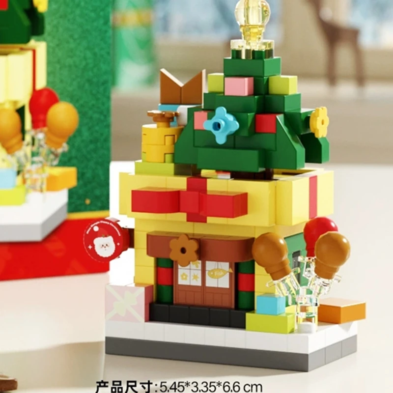 لتقوم بها بنفسك عيد الميلاد سانتا ثلج كلوز الجوارب عشية العمارة مخزن الشارع عرض شجرة عيد الميلاد سنو هاوس اللبنات عدة لعبة #3