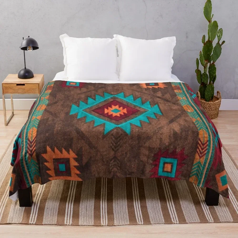 

Farmhouse Vintage Traditional Southwest Style Design Throw Blanket sofa bed Soft Plaid Thins Blankets