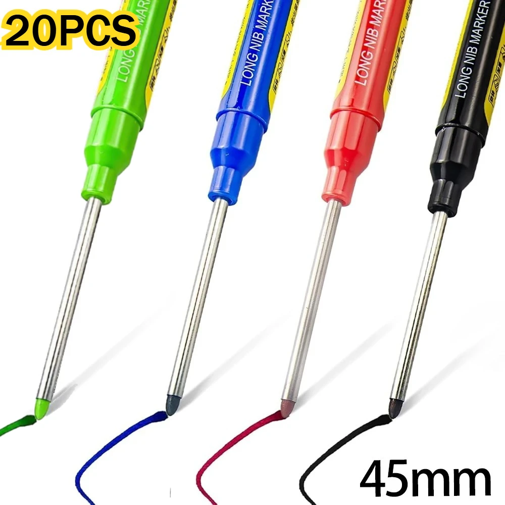 

Маркеры для глубоких отверстий 45 мм, водостойкие, с длинным наконечником, для плотницких работ, измерения, деревообработки, офиса