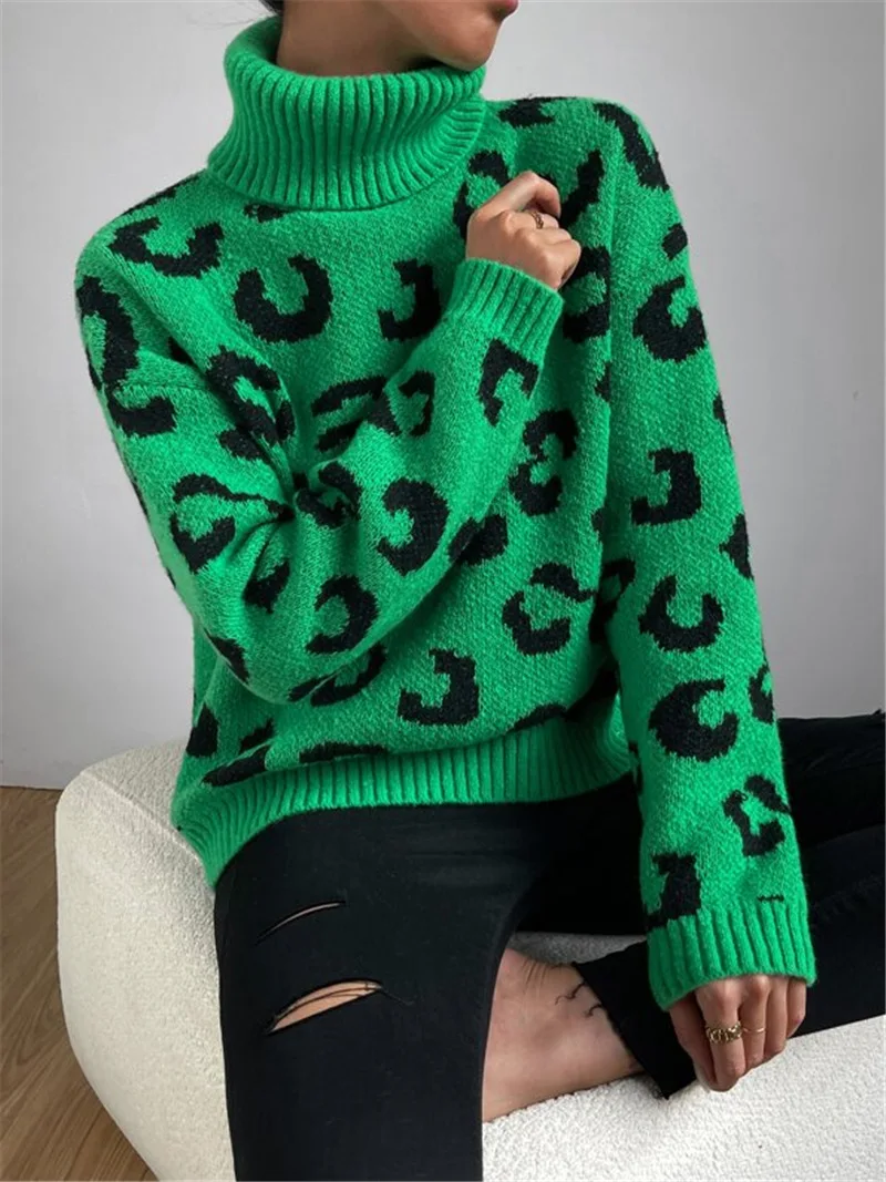 2026 Autumn And Winter Women's Sweater Fashionable, Comfortable, Casual Temperament, Versatile Commuting Leopard Print Sweater