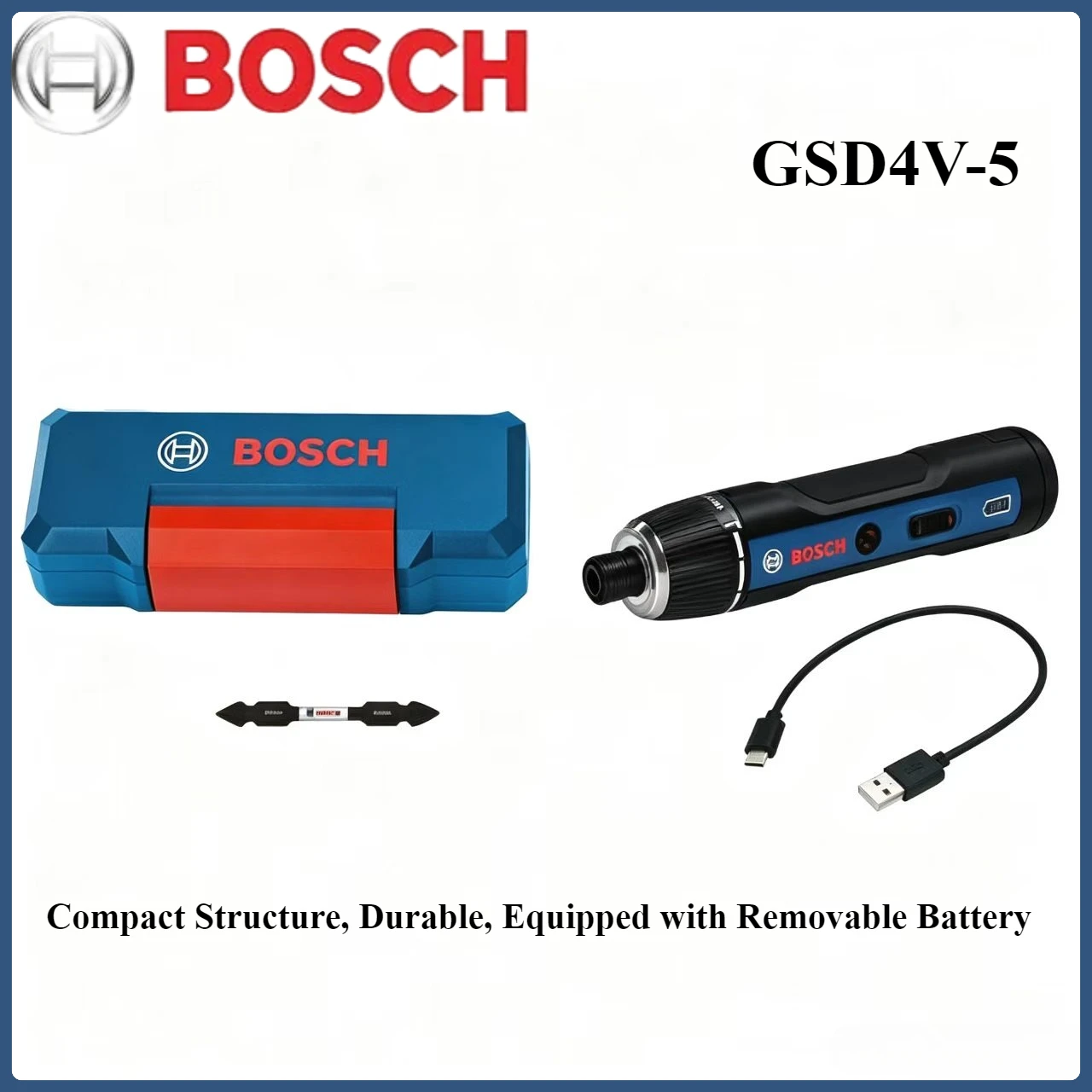 Bosch GSD4V-5 Portable Electric Screwdriver, 280-363 RPM, Ideal for Furniture Assembly and Wood Material Screw Tightening
