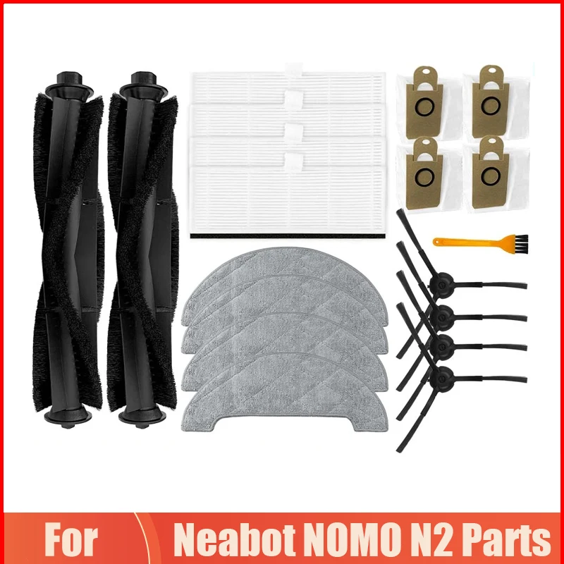 For Neabot NOMO N2 Robotic Vacuum Cleaner Replacement Dust Bags Accessories Main Brush Side Brush Hepa Filter Mop Rags Parts