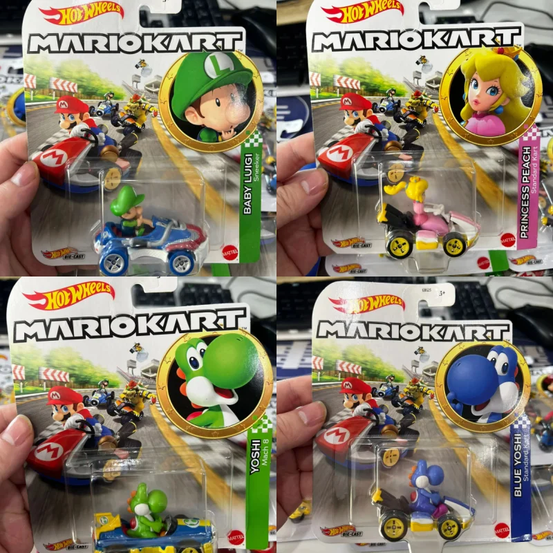 

Original Hot Wheels The Super Mario Bros Movie Kart Wario Luigi Plumber Van Koopa Troopa Toad Donkey Kong Cast Model Car Gift