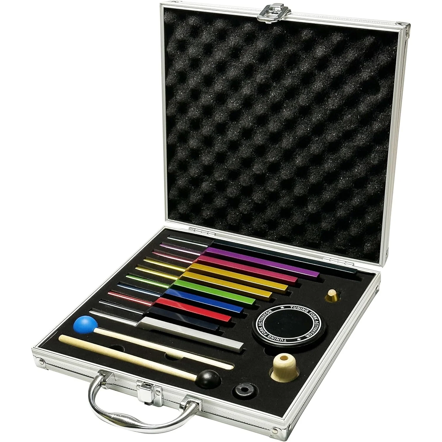 Ensemble de diapasons Solfeggio - 10 diapasons multicolores parfaits pour la guérison ADN avec un coffret cadeau en aluminium exquis (174 Hz, ...)