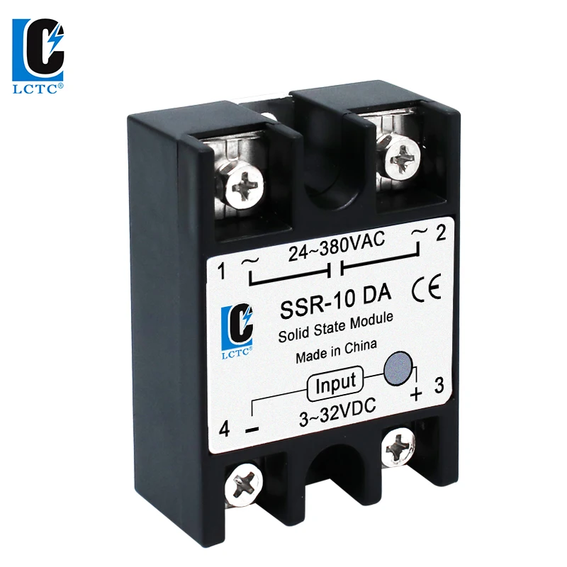 LCTC 1PCS SSR Solid State Relay 10A 25A 40A 50A 60A 80A 100A DC To AC AC To AC DC To DC Single Phase Control Non-contact Relay