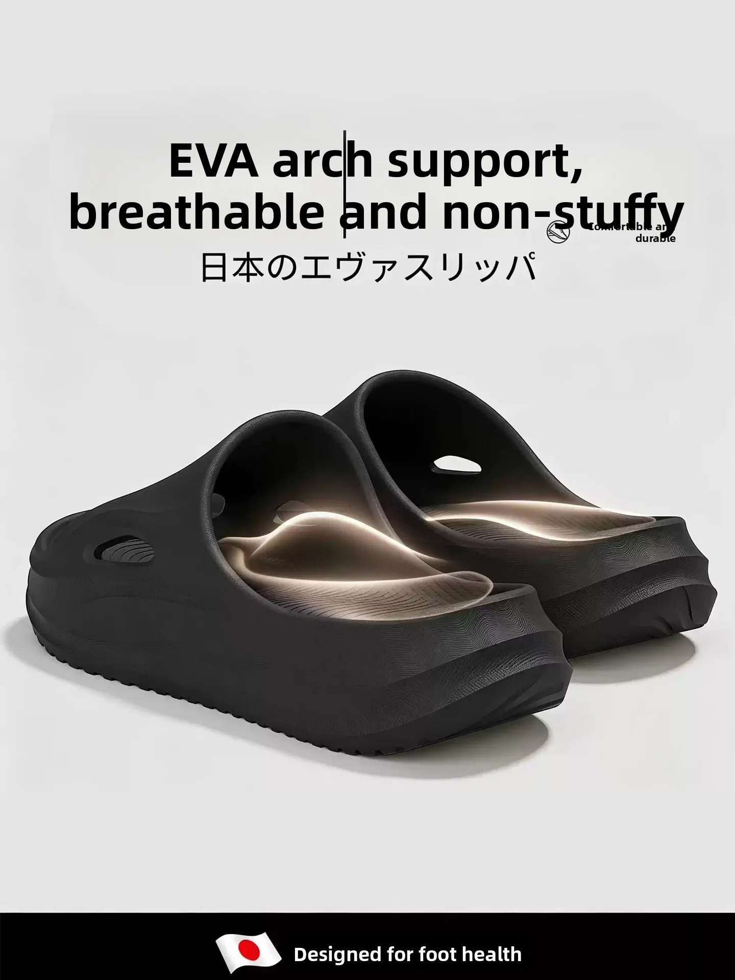 Men's Arch Support Slippers Summer Outdoor Wear EVA Thick Bottom Anti-Slip Odor Control High-End Casual Sandals for Middle-Ag...