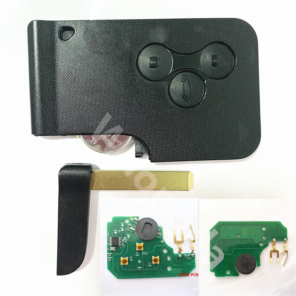 1/3pcs 3 Buttons 433Mhz ID46 PCF7947 Chip Emergency Smart Remote car Key For Renault Megane 2 Scenic Card II