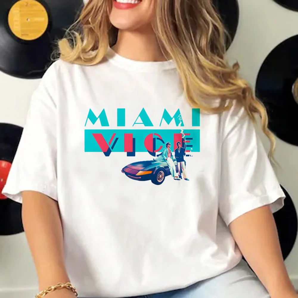 Miami Vice t-shirts women comic Japanese harajuku Tee female anime designer harajuku clothes