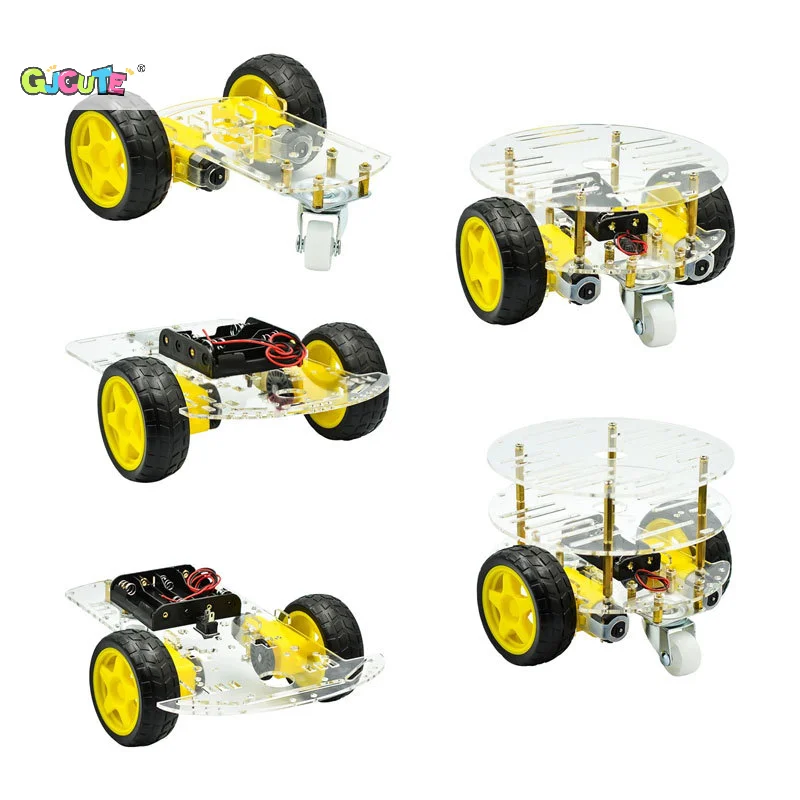 속도 인코딩 DIY 억제 추적 모터 로봇 자동차 섀시 키트(배터리 슬롯 포함); UNO R3용 2WD 4WD 모듈