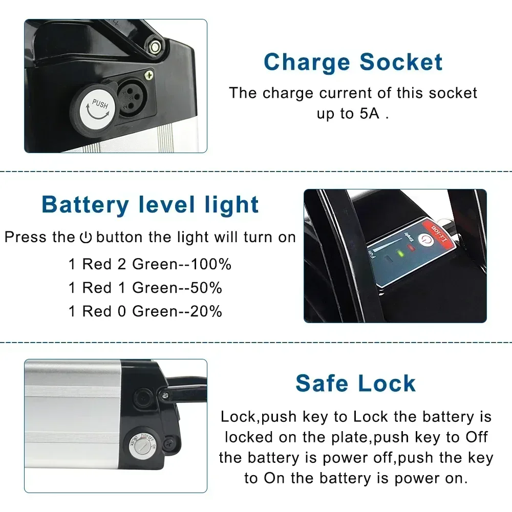 

for Silverfish Lithium Ion Battery Higher quality 48V 20AH 17AH 15AH high power 250W 500W 750W 1000W 36V 20Ah 48V 18650+charger