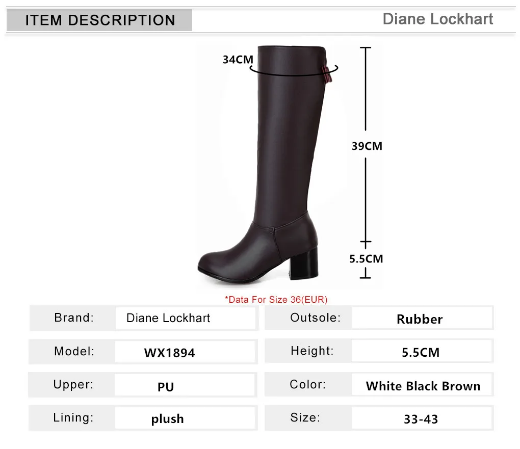 Autumn Winter Warm Over The Knee Boots Women Fashion Side Zipper High Heels Bow Ladies Soft PU Leather Long Botas Mujer Brown