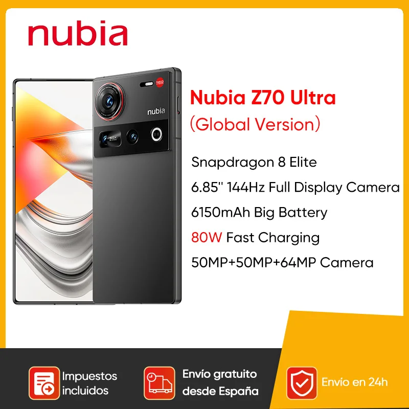 Nubia Z70 Ultra Smartphone 5G 6.85'' 144Hz Full Display Camera 6150mAh Battery IP68 Waterproof NFC Global Version 100% New