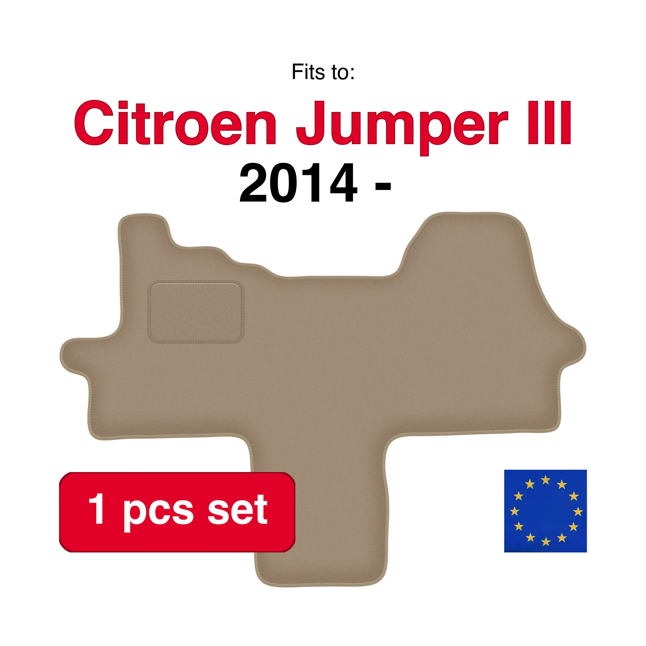 Image of Fußmatten für Nutzfahrzeuge Fiat Ducato IV (2014 -) – beige (1 Stück), passgenaues Autofußmatten-Set