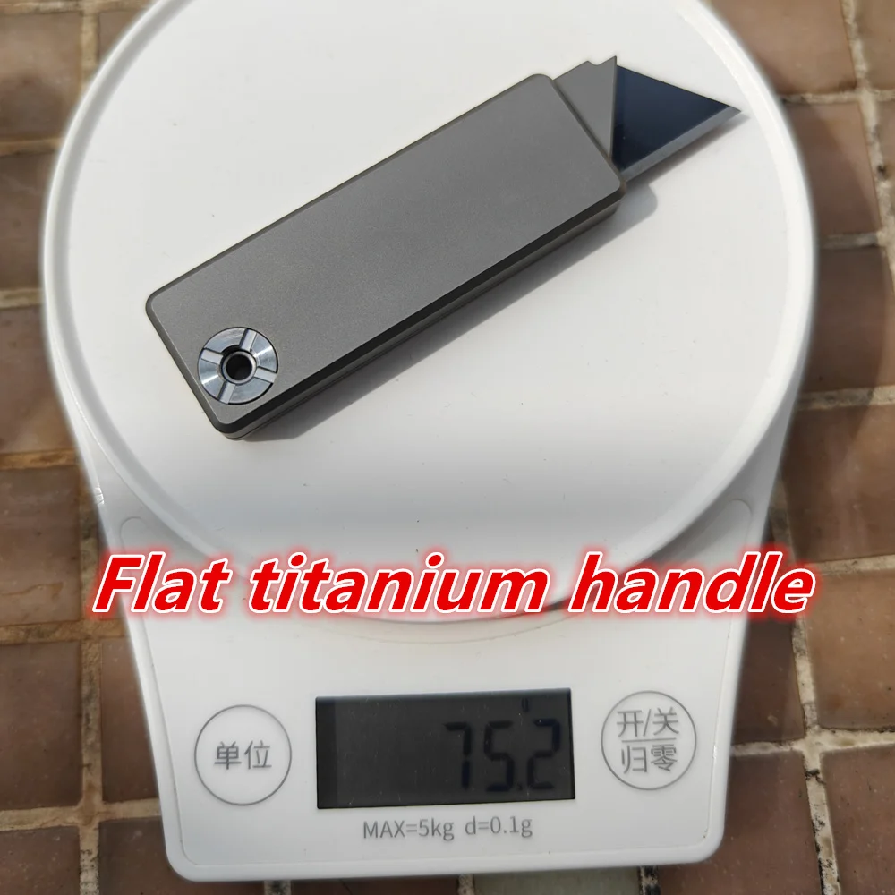 JUFULE Small Pudding Titanium Handle Magnet Inside Waffle Pencil Knife SK2H Stainless Steel Blade Tactical Camp Hunt EDC Tool