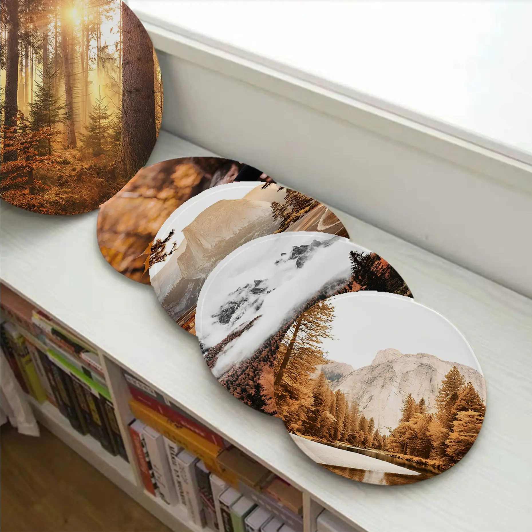 

Autumn Natrure Scenery Creative Seat Pad Household Cushion Soft Plush Chair Mat Winter Office Bar Stool Seat Mat
