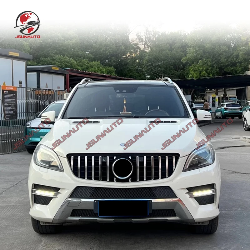 Accessory Part GT GTR Style ML63 Front Grill Silver Black Mesh For 12-15 Benz ML250 300 350 400 Grille