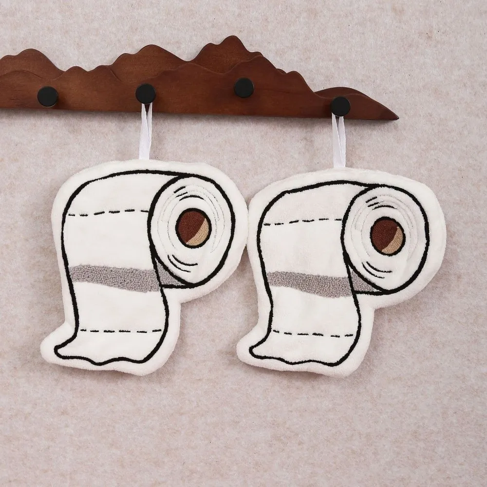 Cute Super Absorbent Roll Paper Hand Towel Soft Funny Hanging Cleaning Cloth Thickened Kids Handkerchief Kitchen
