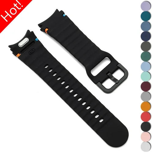 Correa de silicona Original sin huecos de ajuste rápido para Samsung Galaxy Watch 7 6 5 4 40mm 44mm pulsera 5Pro 45mm 6Classic 43mm 47mm