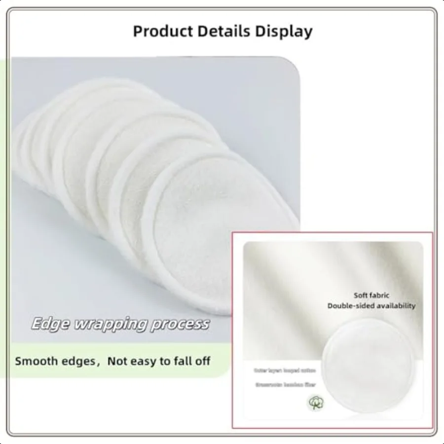 Reusable Makeup Remover Pads 7 Pcs Soft Cotton Rounds for Face with Friendly Bamboo Fiber Washable Makeup Remover Cloth for All