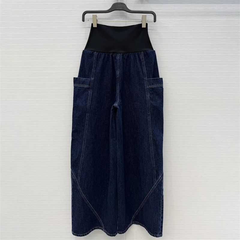women's jeans New elastic waist straight leg pants for autumn 2026 Cotton blend wide leg pants Vintage denim pants y2k trousers