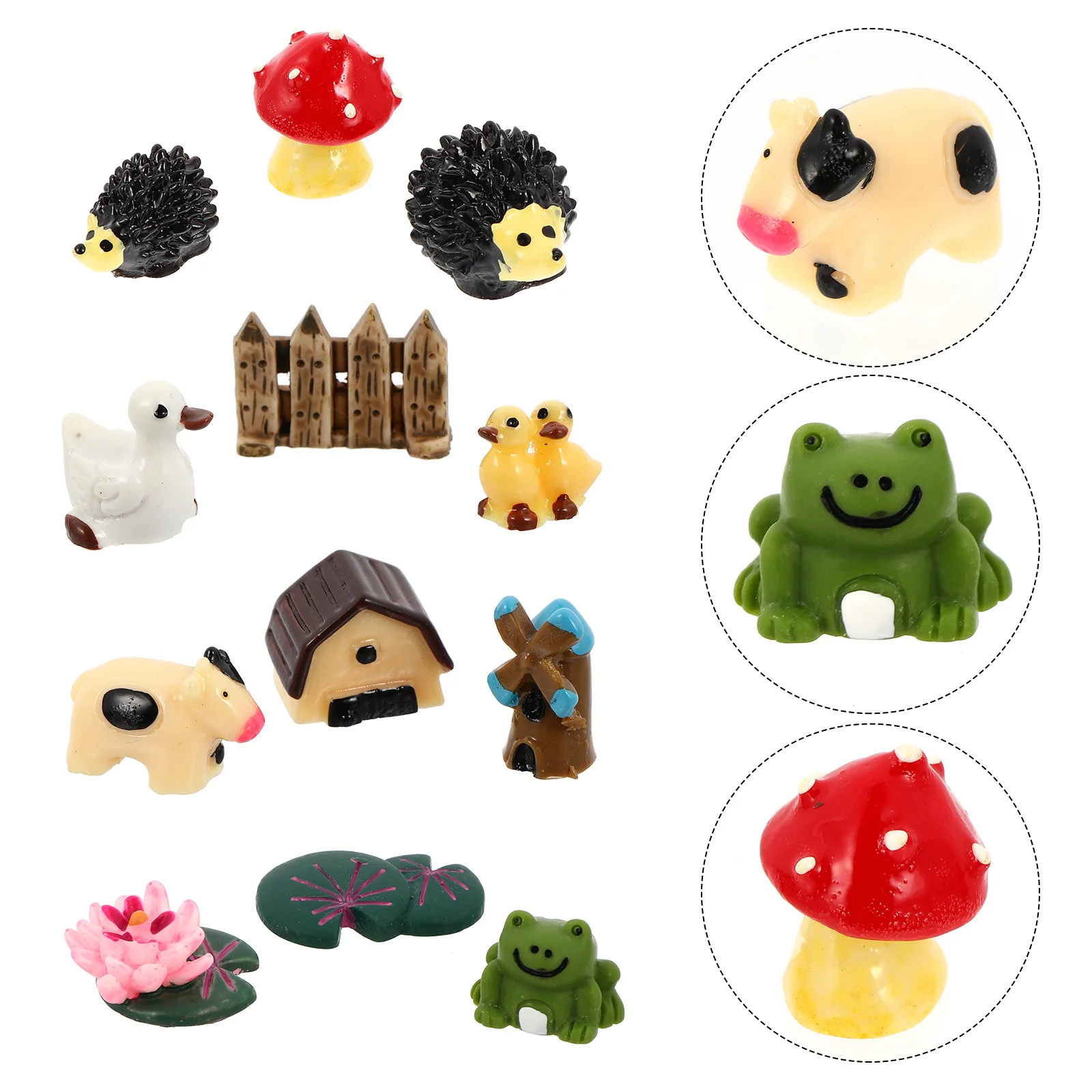 

4Set Succulent Decorations High-Quality Resin Miniatures Bright Colors Bedroom Car Party Decoration Micro Landscape Adornment