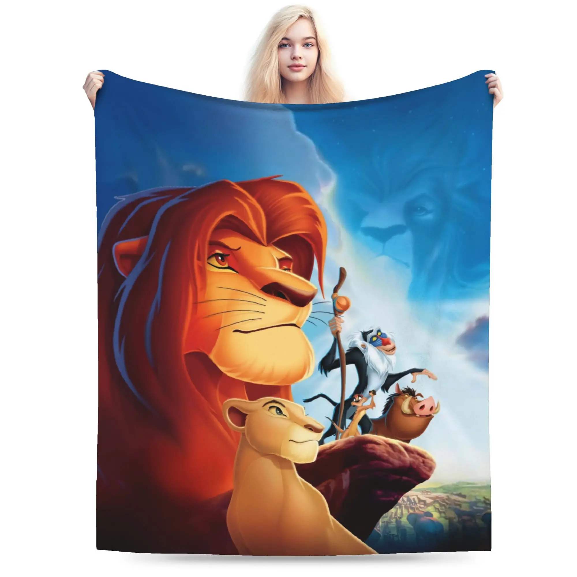 

The Lion King Cartoon Blankets Flannel Spring Autumn Multifunction Lightweight Throw Blankets for Bedding Car Quilt