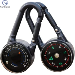 1 pcs Carabiner Compass and Thermometer,3 in 1 Mini Compass Direction Guide Keychain Holder Hook Pocket Mini Survival Compass