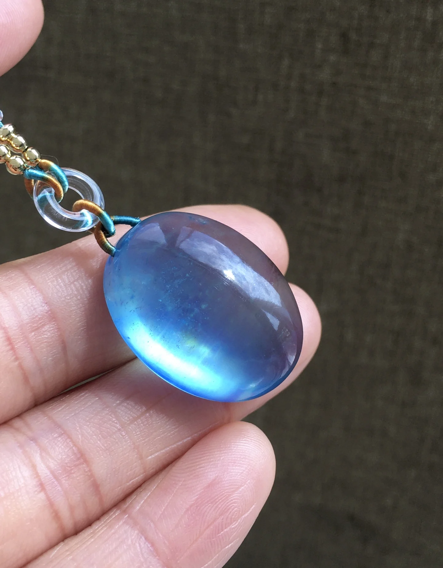 

Top Natural Ocean Blue Aquamarine Pendant Necklace For Women Men Crystal Energy Oval Gemstone 28mm Beads Stone Rope Chains AAAAA