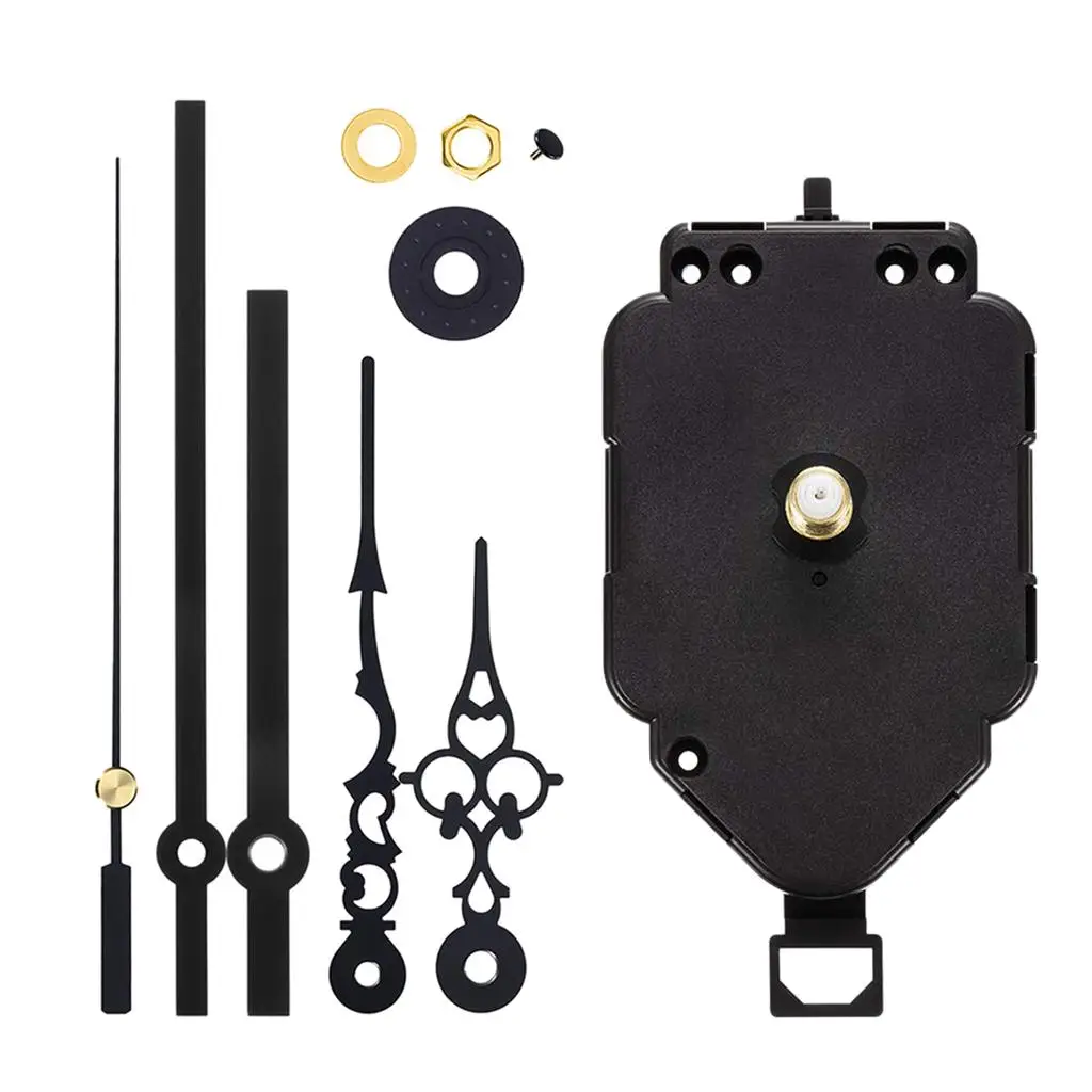 1 Set HR9403 Pendulum Clock Movement DIY Movement Kits - Wall Clock Movement Mechanism with 5Pcs Long Hands