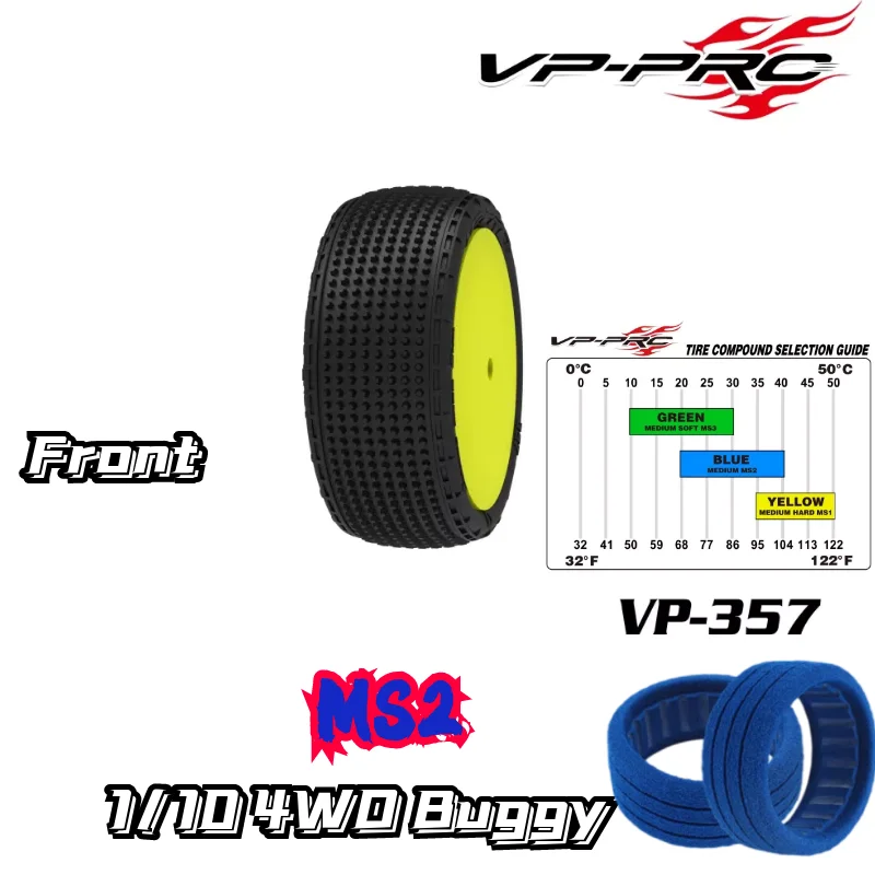 Super Prijs Vp Pro Rc 1/10 4WD Buggy Band Voor Achter Zachte Evo 12Mm Moer Rc Racing Band Hoge grip Tlr Xray Ae Sworkz