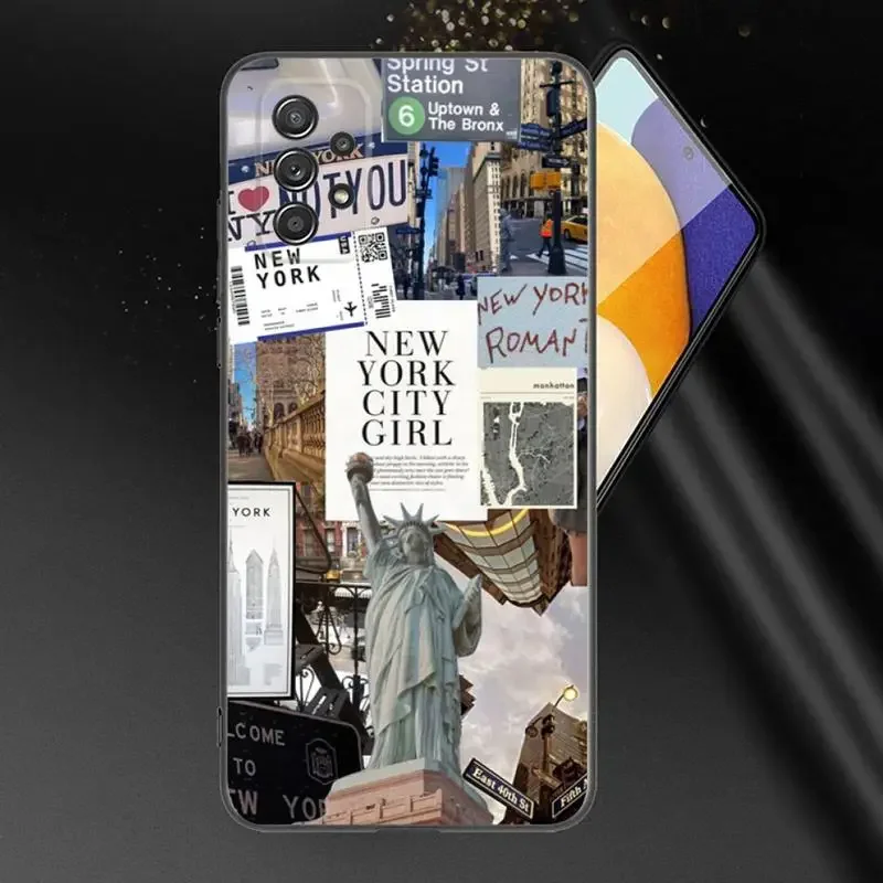 NEW YORK Statue Of Liberty Phone Case For Samsung A91 80 70 53 42 32 30 20 A50 30S 50S 21S 20S A20E Black Case