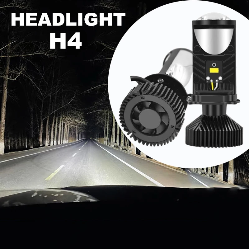 

1/2x Car LED Headlight Bulb H4 High Power Lamp with Projector Lens Motorcycle LED Headlight Bulbs Light 12V 24V Auto Accessories