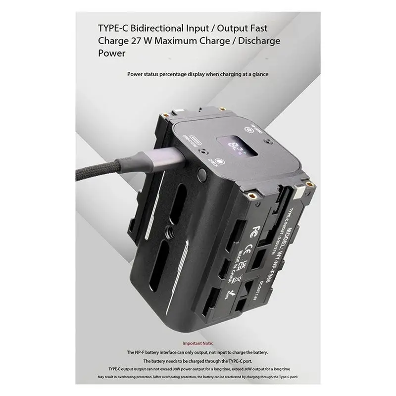 AY14 -Double Sided NP-F Battery For Sony NP-F970/550/770 For Monitor Wireless Image Transmission Photography Light