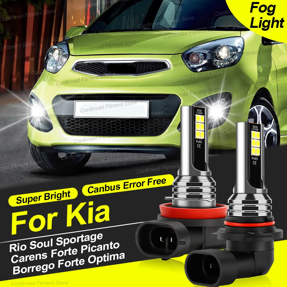 

LED Auto Front Fog Lamps H11 9006 HB4 H8 Canbus Error Free 200W 20000LM High Bright Bulbs For Kia Rio Soul Carens Forte Optima