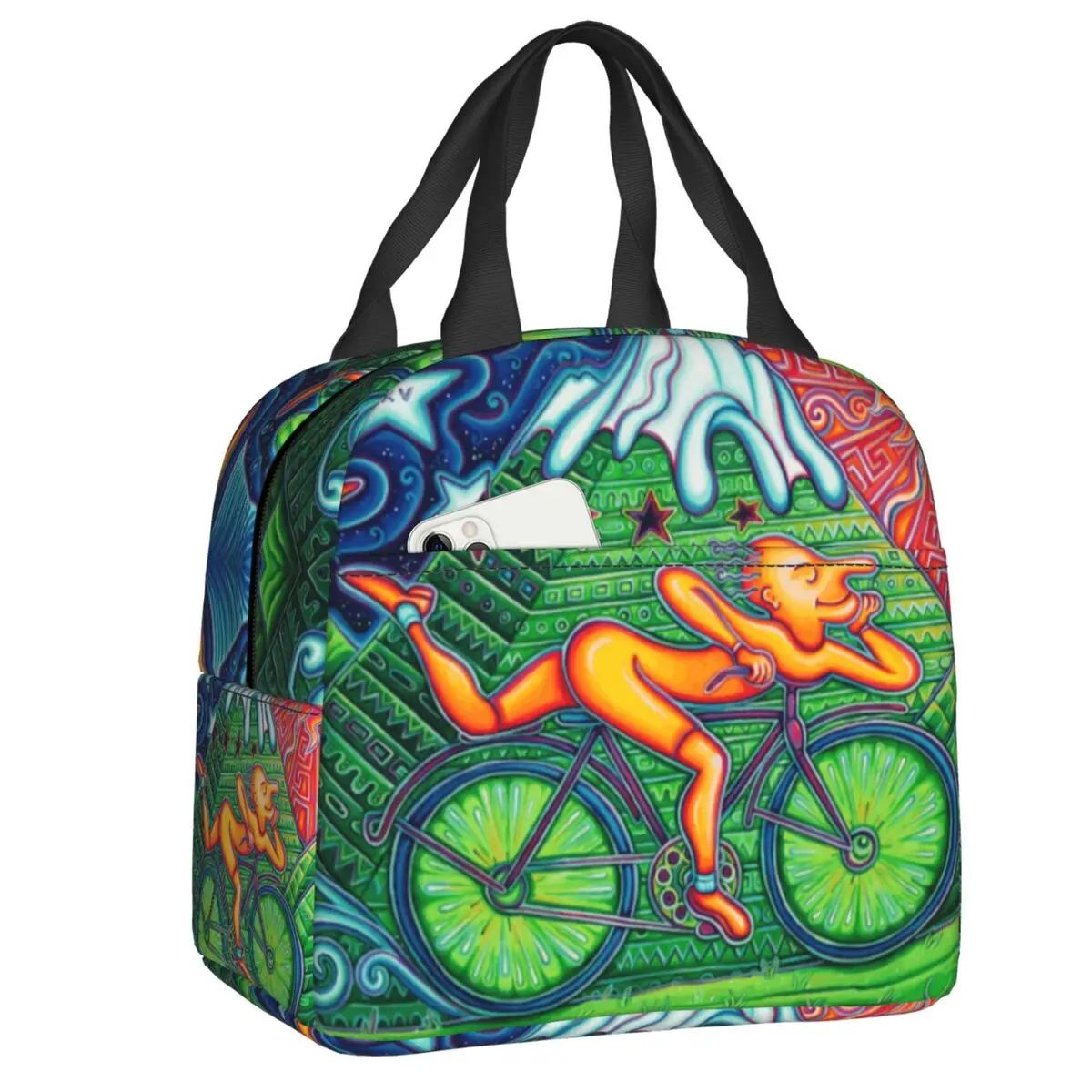 

Custom Albert Hoffman LSD Bicycle Day Lunch Bag Women Cooler Thermal Insulated Lunch Boxes for Adult Office