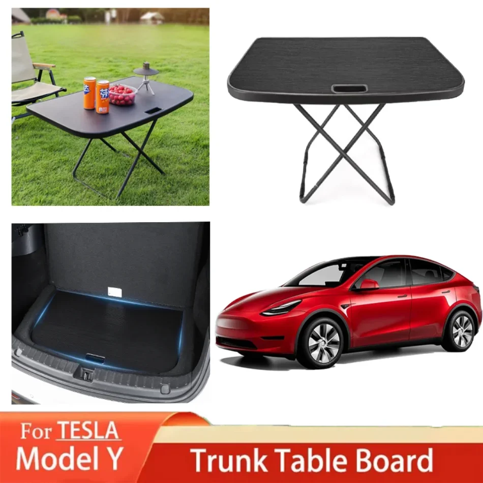 Portable Luggage Picnic TableFor Tesla Model 3 Highland Model Y 2021-2024 Table Travel Folding Work Rest Camping Board Car